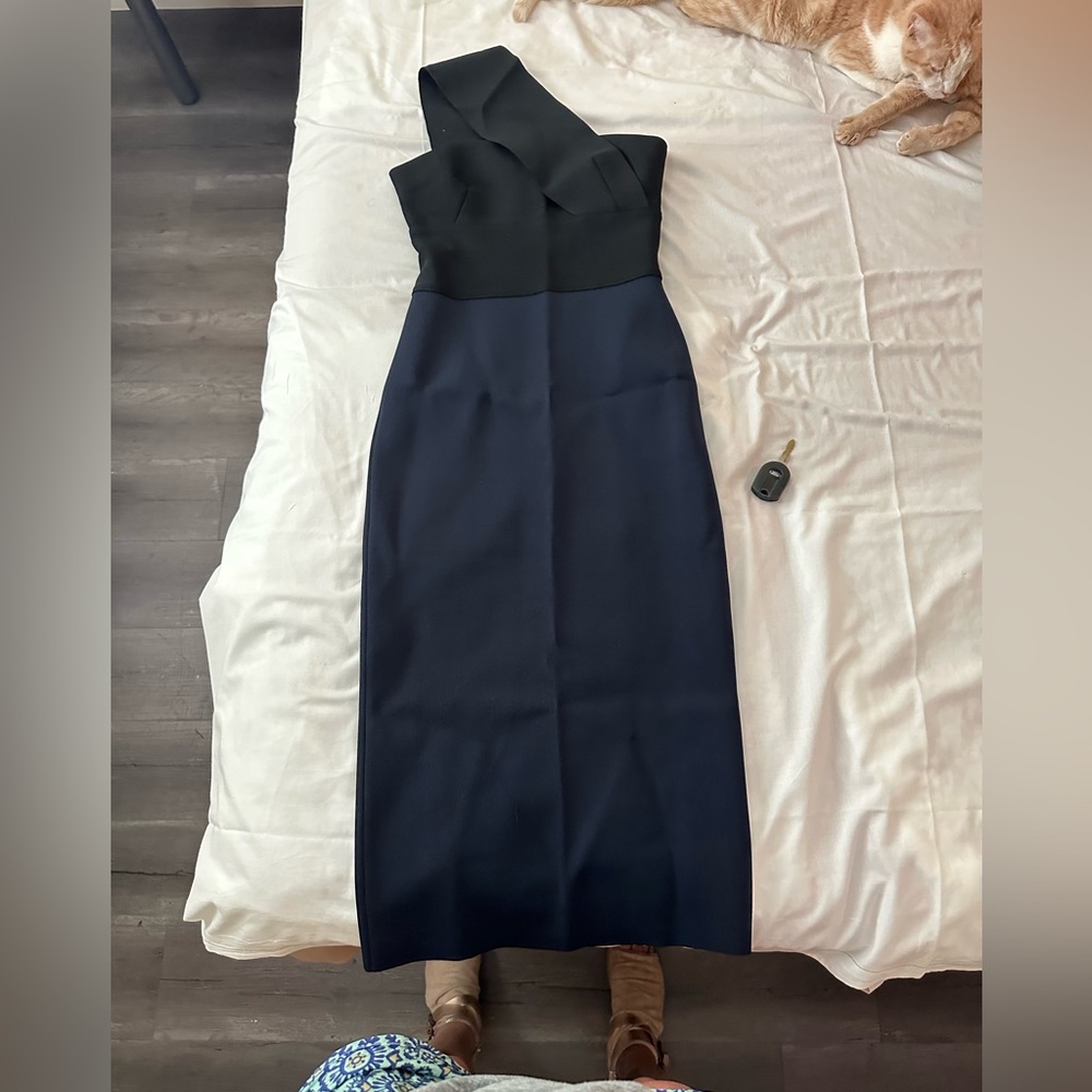 St. John Black/Navy Blue pencil dress…